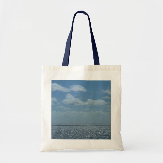 Sunny Caribbean Sea Blue Ocean Tote Bag (Front)