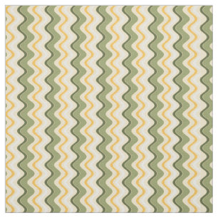 Sunny Chevron Vertical Gold Green Fabric