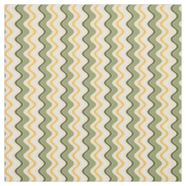 Sunny Chevron Vertical Gold Green Fabric (Swatch)