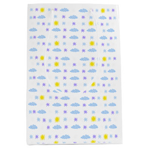 Sunny, Cloudy, Starry Weather Pattern Medium Gift Bag