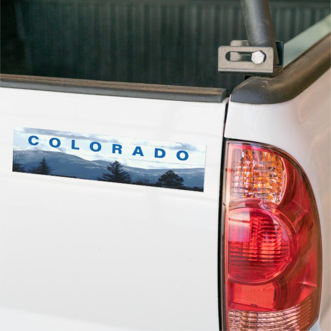 Sunny Colorado Mountain View Bumper Sticker (On Truck)