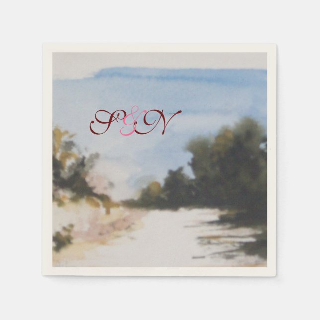 SUNNY COUNTRYSIDE IN TUSCANY MONOGRAM NAPKIN (Front)