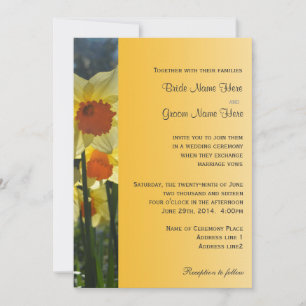 sunny daffodil flower wedding invitation
