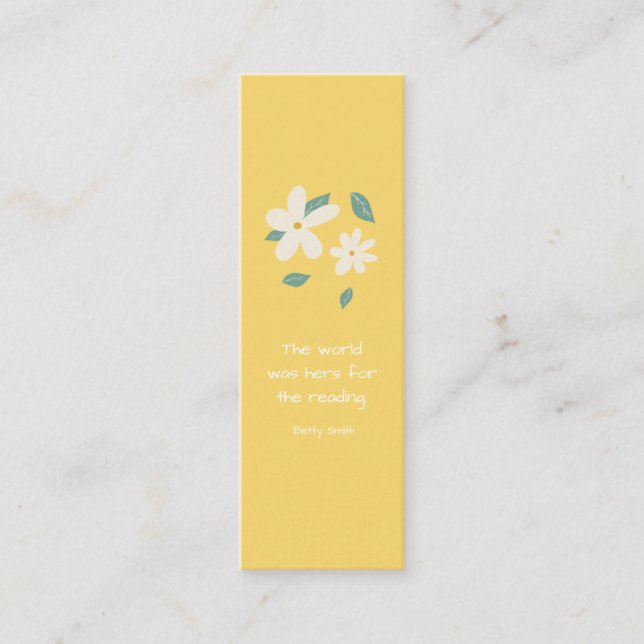 Sunny Daisy Customisable Mini Bookmark  Calling Card (Front)