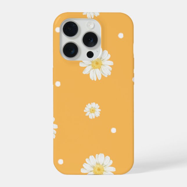 sunny daisy floral iphone 15 case. case (Back)