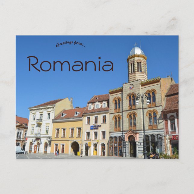 Sunny Day in Brasov Romania Postcard (Front)