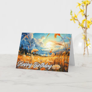 Sunny Day In the Prairie Happy Birthday Card