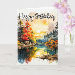 Sunny Day On the Pond   Happy Birthday Card