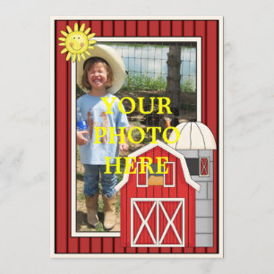 Sunny Day Red Barn - Kids' Party or Baby Shower Invitation