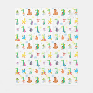 Sunny Day Sesame Street Pattern Fleece Blanket