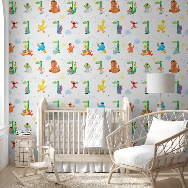 Sunny Day Sesame Street Pattern Wallpaper (Kids)