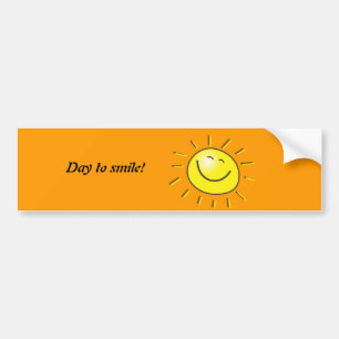 Sunny day, smiling sun, Day to smile! Bumper Sticker
