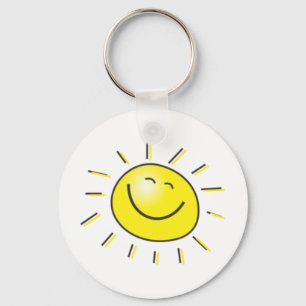Sunny day, smiling sun, Day to smile! Key Ring