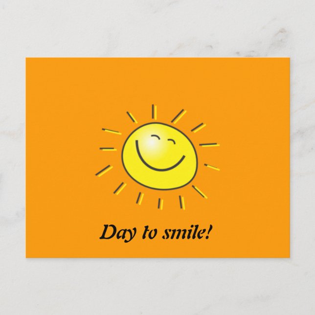 Sunny day, smiling sun, Day to smile! Postcard (Front)