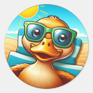 Sunny day Summer Fun on beach Classic Round Sticker