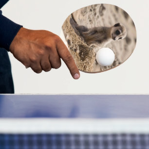 "Sunny Days: Baby Meerkat's Beach Adventure" Ping Pong Paddle