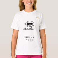 Sunny Days Dachshund Puppy Sunglasses Line Art
