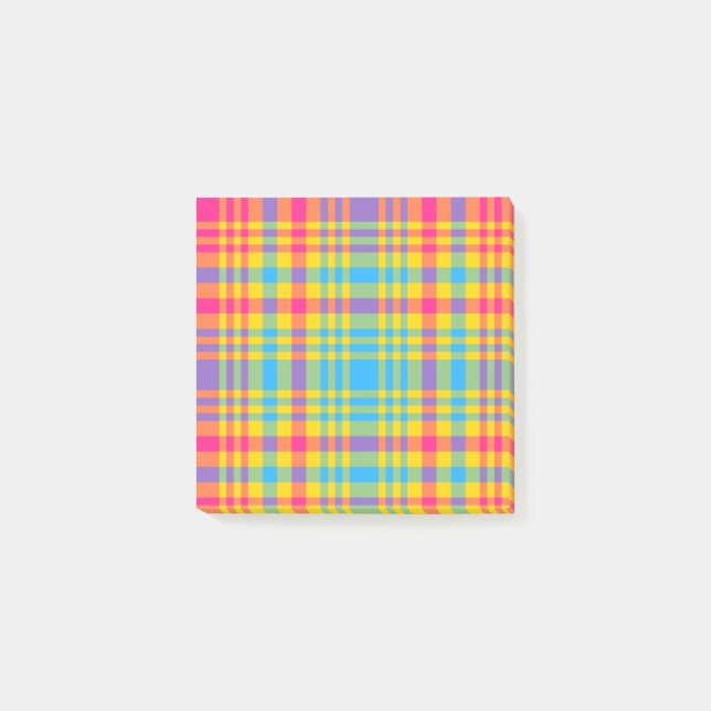Sunny Days Plaid Post-it Notes (Front)