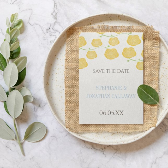 Sunny Elegance Yellow Rose Modern Wedding Invitation (Creator Uploaded)
