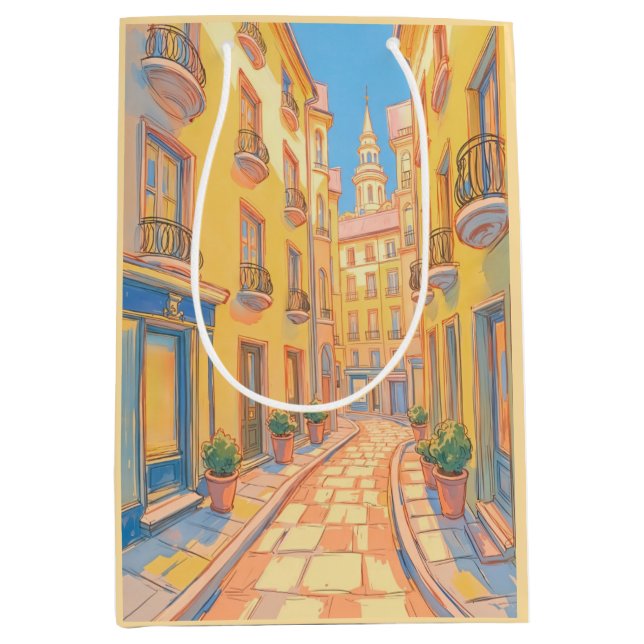 Sunny European Street Travel Art Gift Bag (Front)