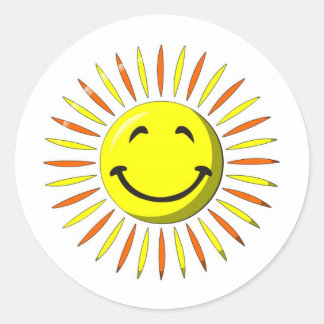 Sunny Face Classic Round Sticker