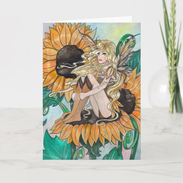 "Sunny" fairy blank greeting card (Front)