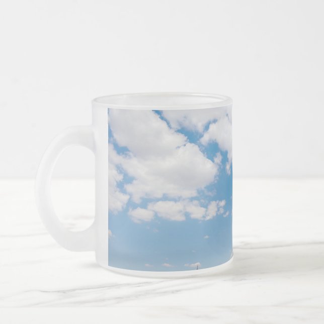 sunny field frosted glass coffee mug (Left)