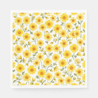 "Sunny Floral Luncheon Napkins - 6.5" 3-Ply, 50ct"