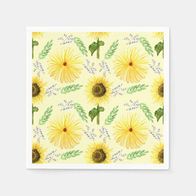 Sunny Floral Pattern Napkins (Front)