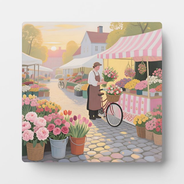Sunny Flower Street Scene Plaque (Front)