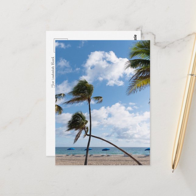Sunny Fort Lauderdale Beach Postcard (Front/Back In Situ)