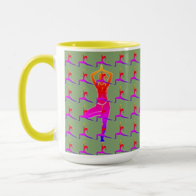 Sunny Fun Yoga Design' Combo Coffee Mug/ Cup (Left)