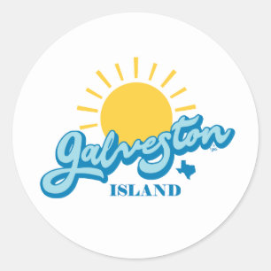 Sunny! Galveston Island Texas Classic Round Sticker