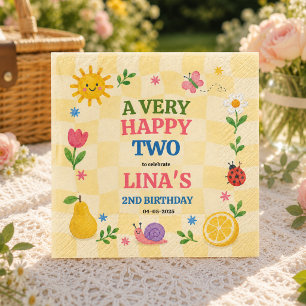 Sunny Garden 2nd Birthday Floral Picnic Party Napkin
