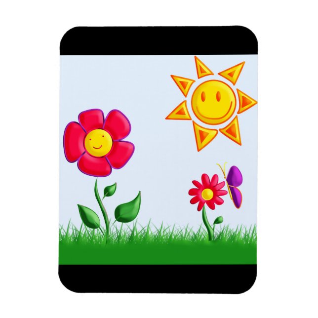 Sunny garden illustration magnet (Vertical)