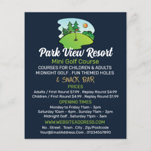 Sunny Golf Course, Mini Golf Course Advertising Flyer