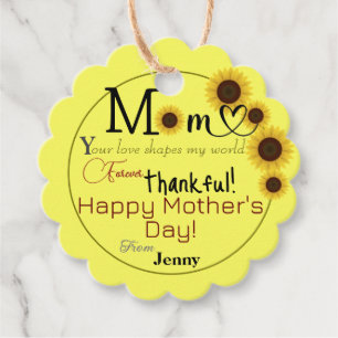 Sunny Gratitude: Mother's Day  Favour Tags