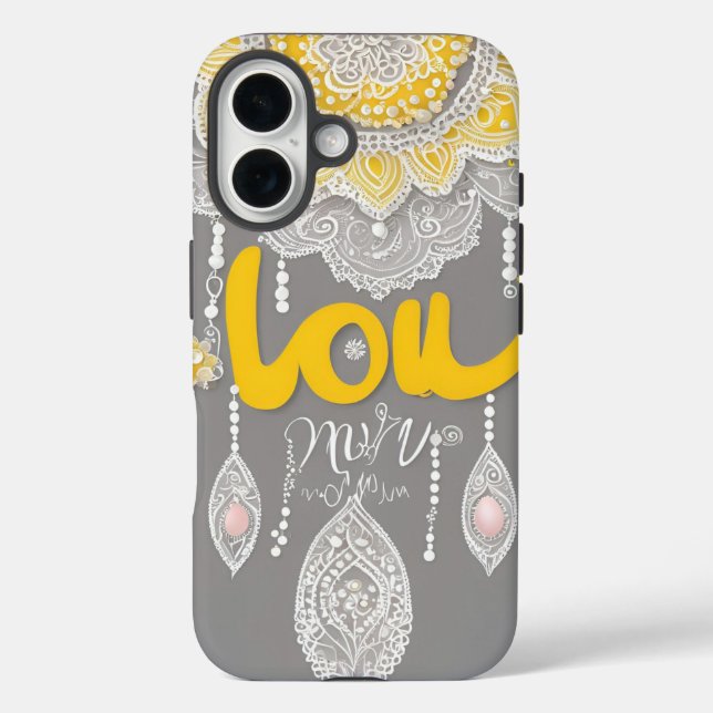 Sunny Gray Lace AI art  Case-Mate iPhone Case (Back)