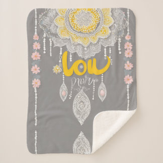 Sunny Gray Lace AI art  Sherpa Blanket