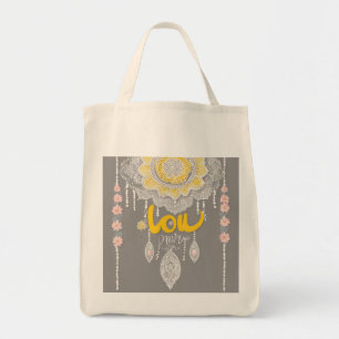 Sunny Grey Lace AI art  Tote Bag
