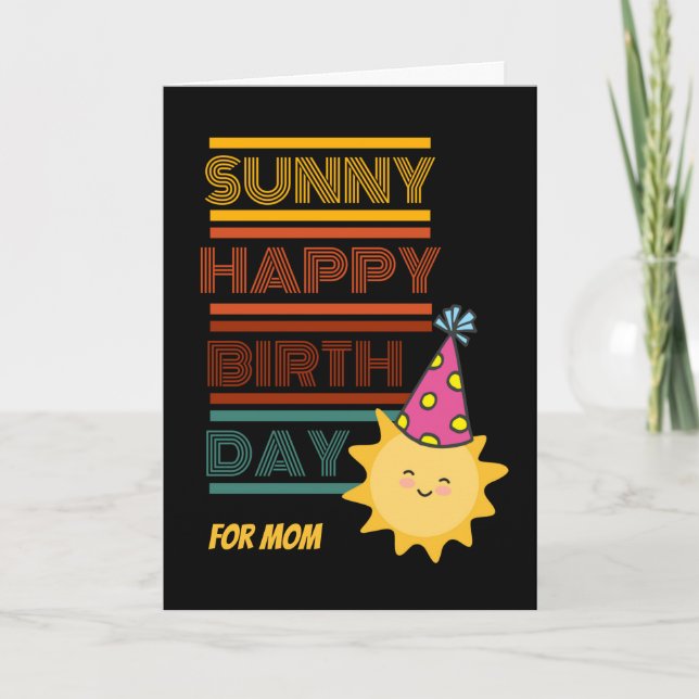 Sunny Happy Birthday for Mum with Happy Party Sun Card (Front)