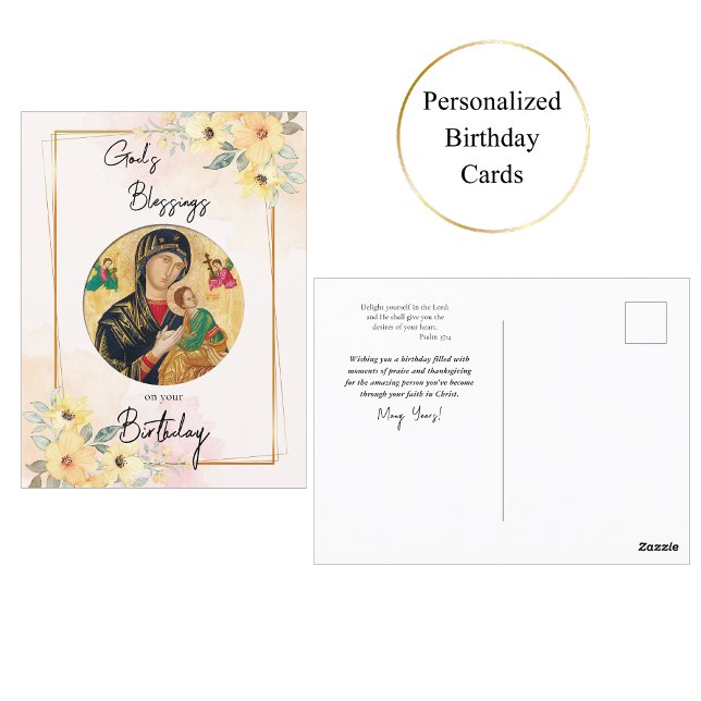 Sunny, Happy Flowers Orthodox Christian Birthday Postcard (Creator Uploaded)