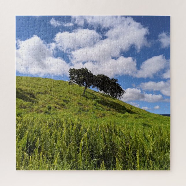 Sunny Hawaiian Fields with Tree Photo Jigsaw Puzzle (Vertical)