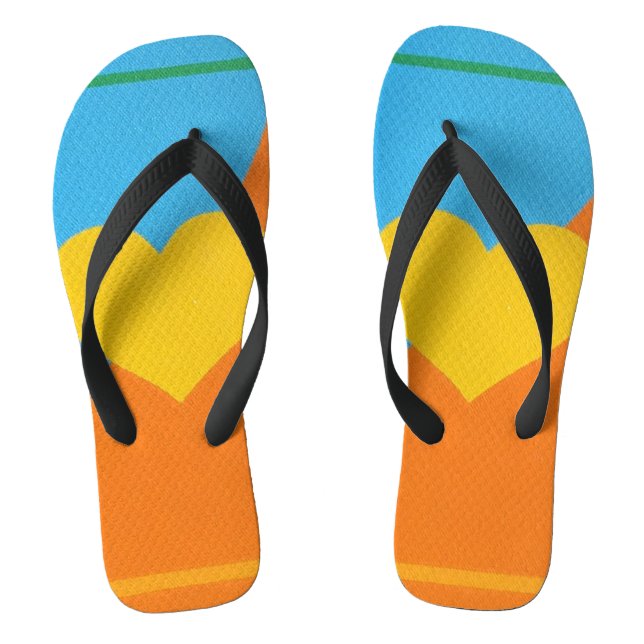 Sunny Heart Abstract Flip Flops (Footbed)