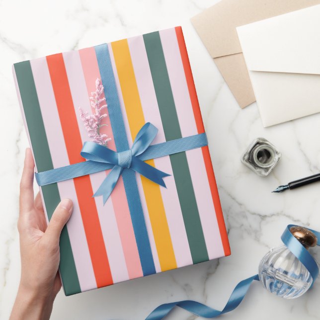 Sunny Horizontal Stripes Wrapping Paper (Gifting)