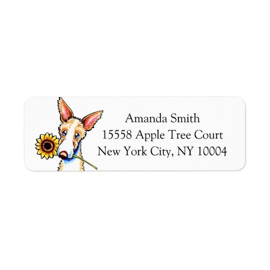 Sunny Ibizan Hound Off-Leash Art™ Custom Return Address Label