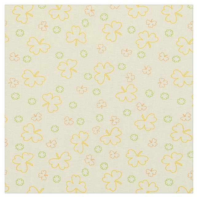 Sunny Irish Shamrocks Fabric (Close Up)