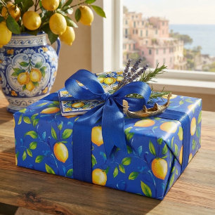 Sunny Italian garden lemons. Amalfi coast design. Wrapping Paper Sheet