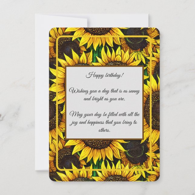 Sunny Large Sunflowers  Holiday Card (Front)