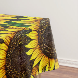 Sunny Large Sunflowers Pattern   Tablecloth